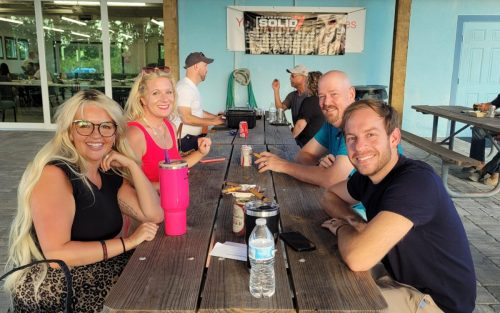 Ryan Wallace wife and friends at Cigar Night